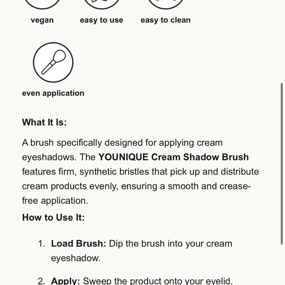 Younique Cream Shadow Brush NEW - Picture 4 of 4